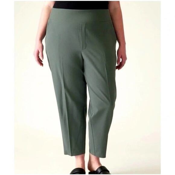 Athleta Endless High Rise Pants Aspen Olive Green Cropped 533636 Women’s Size 20 - Picture 1 of 11